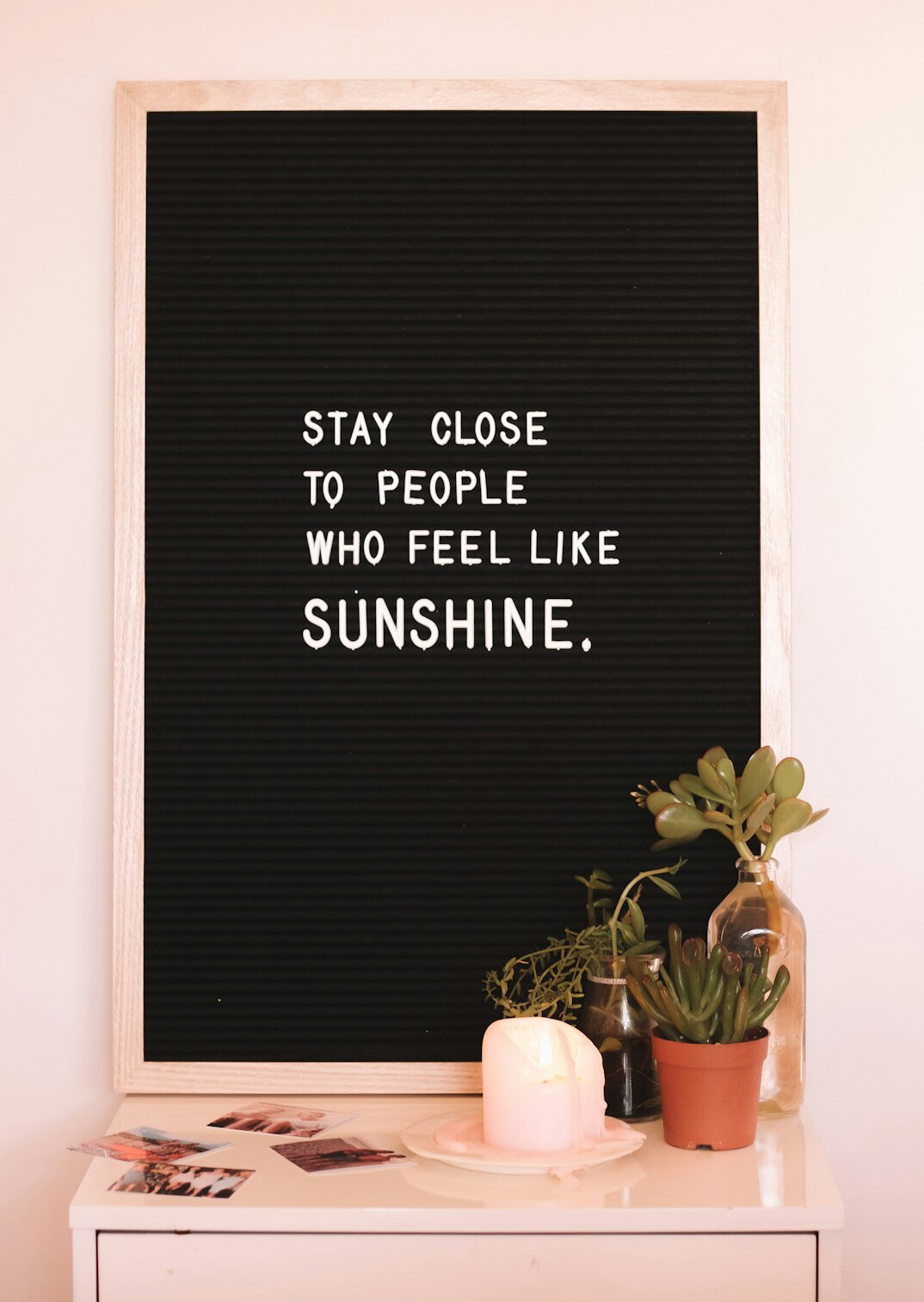 inspirational quote on board