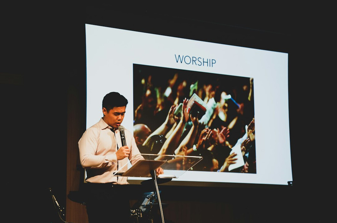 person giving presentation