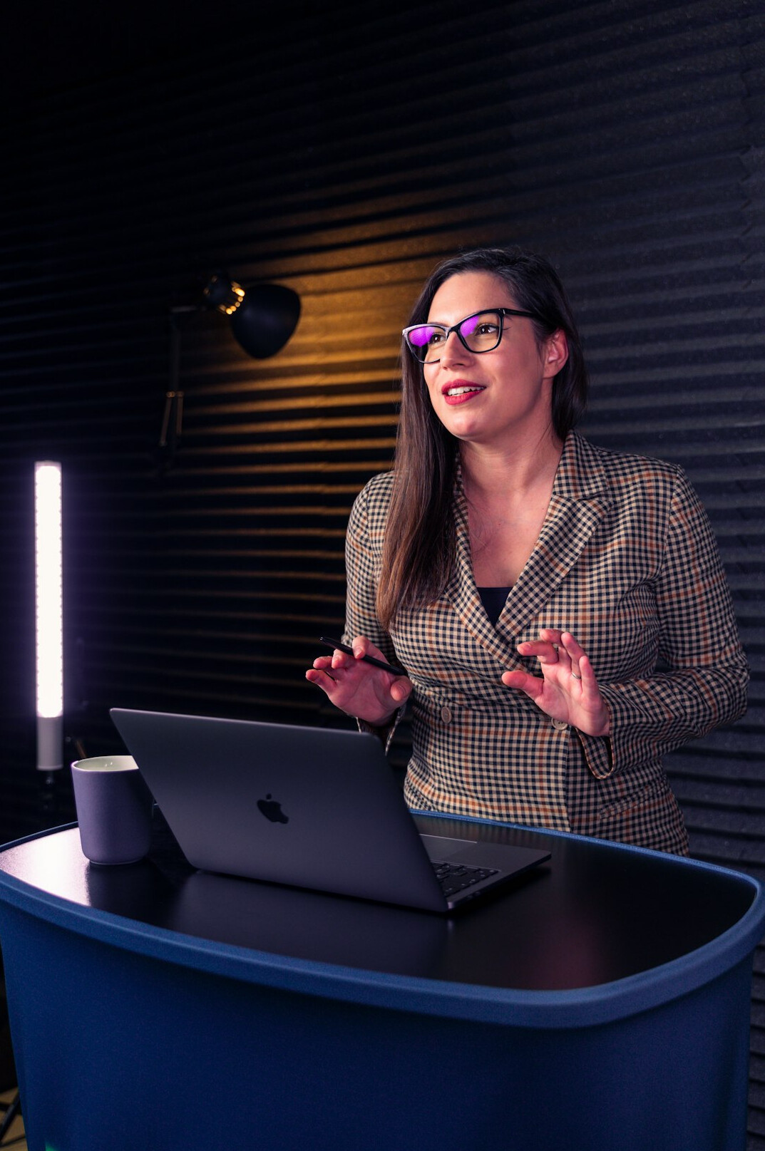 woman giving presentation