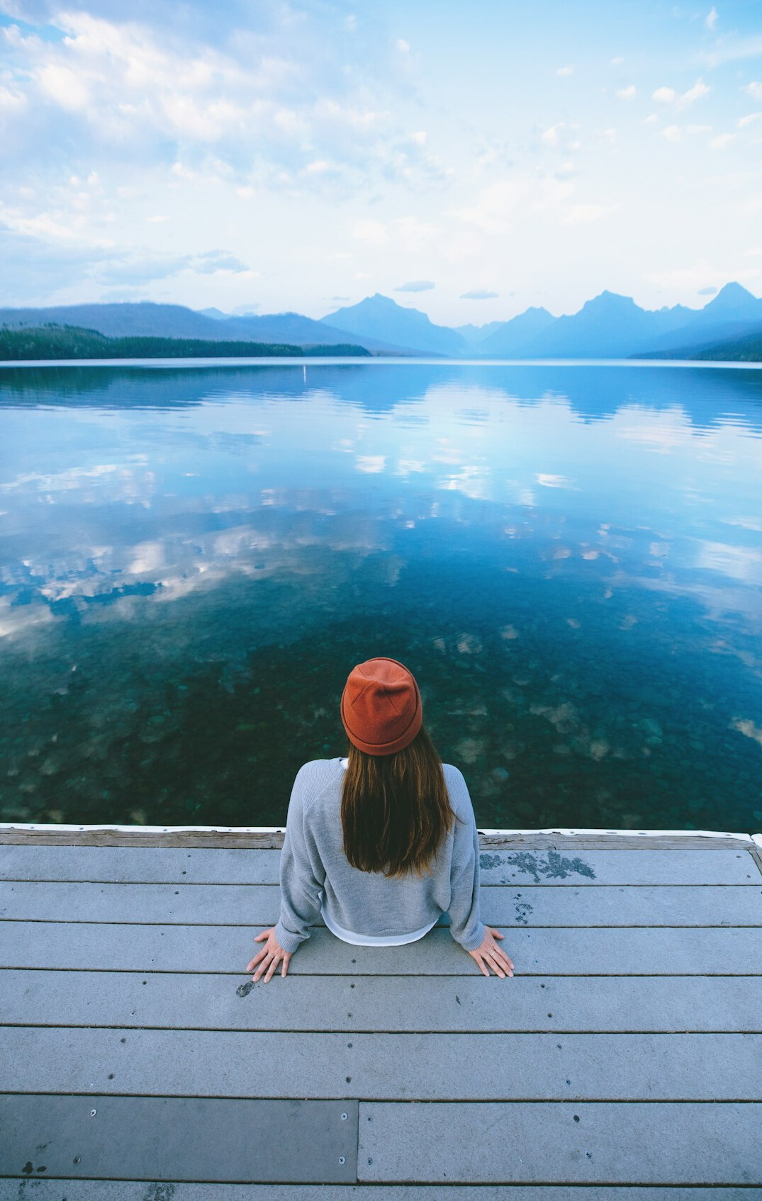 person reflecting in nature