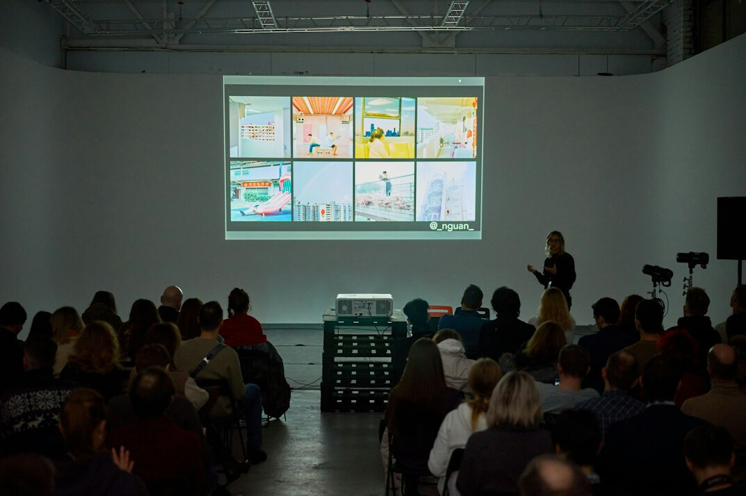 person giving presentation