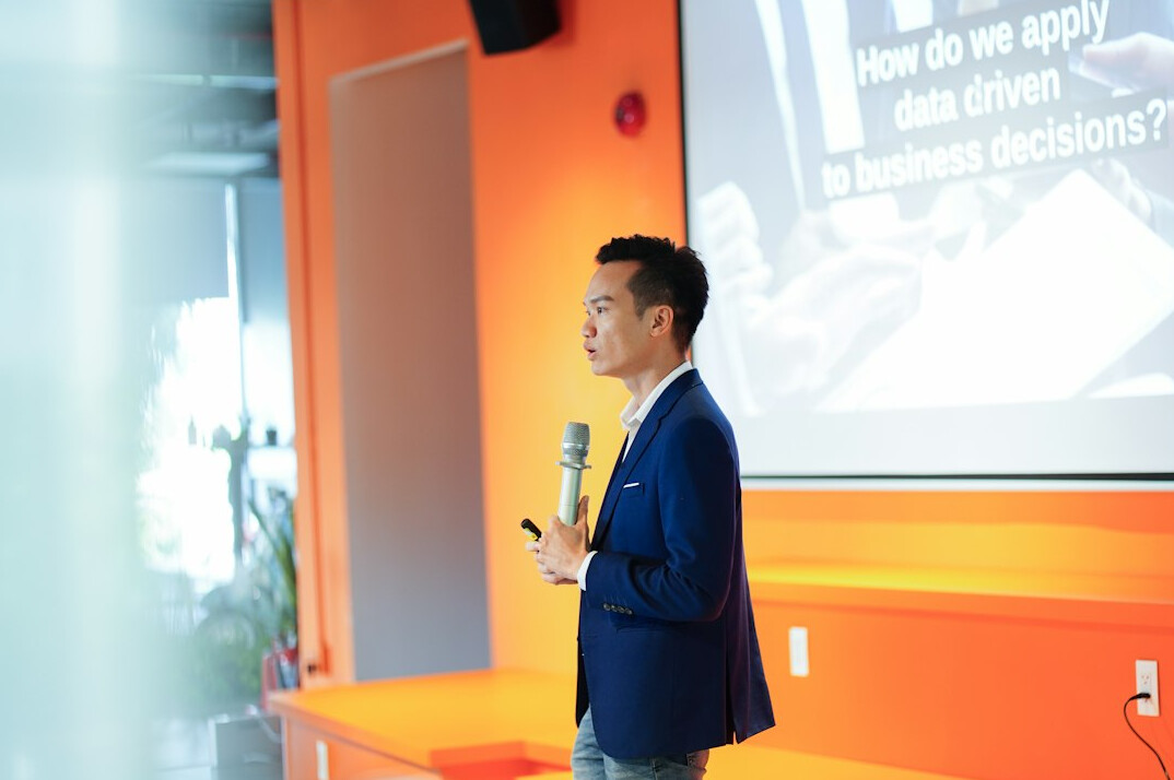 person giving presentation